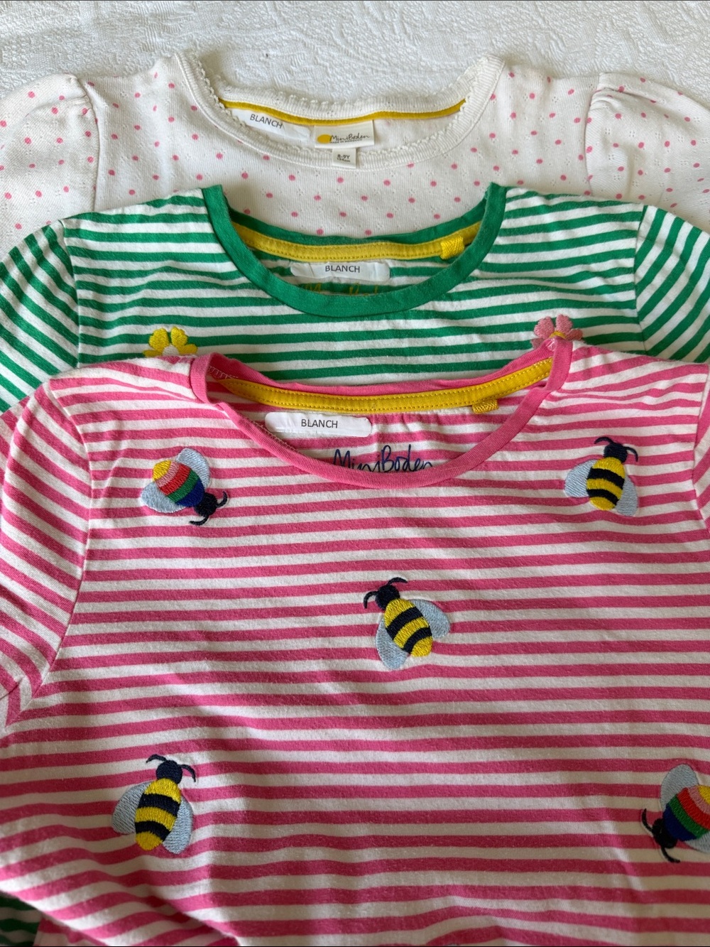 Set Of 3 Mini Boden Girls Tops Size 8-9